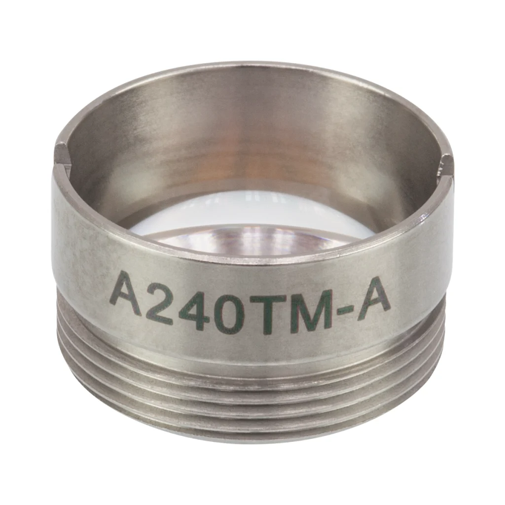 Thorlabs A240TM-A非球面透镜 f=8.00 mm NA=0.50 WD = 4.79 mm 已安装 增透膜:350-700 nm