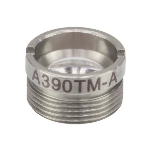 Thorlabs A390TM-A非球面透镜 f = 4.60 mm NA = 0.53 WD = 1.64 mm 已安装 增透膜:350-700 nm
