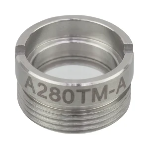 Thorlabs A280TM-A非球面透镜 f=18.40 mm NA=0.15 WD = 16.88 mm 已安装 增透膜:350-700 nm