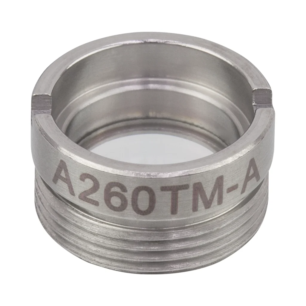 Thorlabs A260TM-A非球面透镜 f=15.29 mm NA=0.16 WD = 13.84 mm 已安装 增透膜:350-700 nm