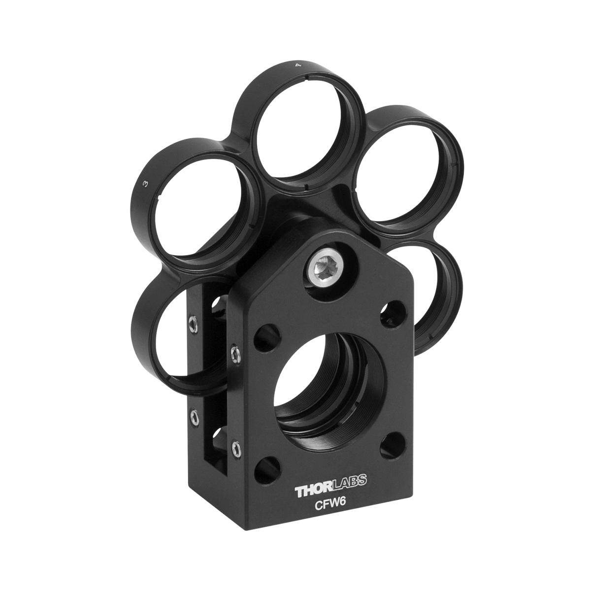 Thorlabs CFW630 mm笼式滤光片转轮,用于六个Ø1英寸滤光片,1/4"-20和8-32螺孔