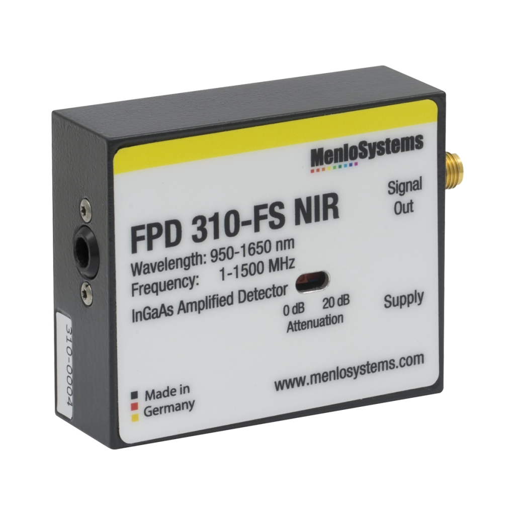 Thorlabs FPD310-FS-NIR 铟镓砷探测器,带放大,可调增益,高灵敏度PIN,950-1650 nm,1 MHz - 1.5 GHz,0.005 mm²,M4螺孔