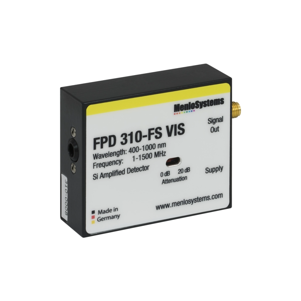 Thorlabs FPD310-FS-VIS 硅探测器,可调增益,高灵敏PIN,带放大,400 - 1000 nm,带宽1 MHz - 1.5 GHz,0.13 mm²,M4螺孔