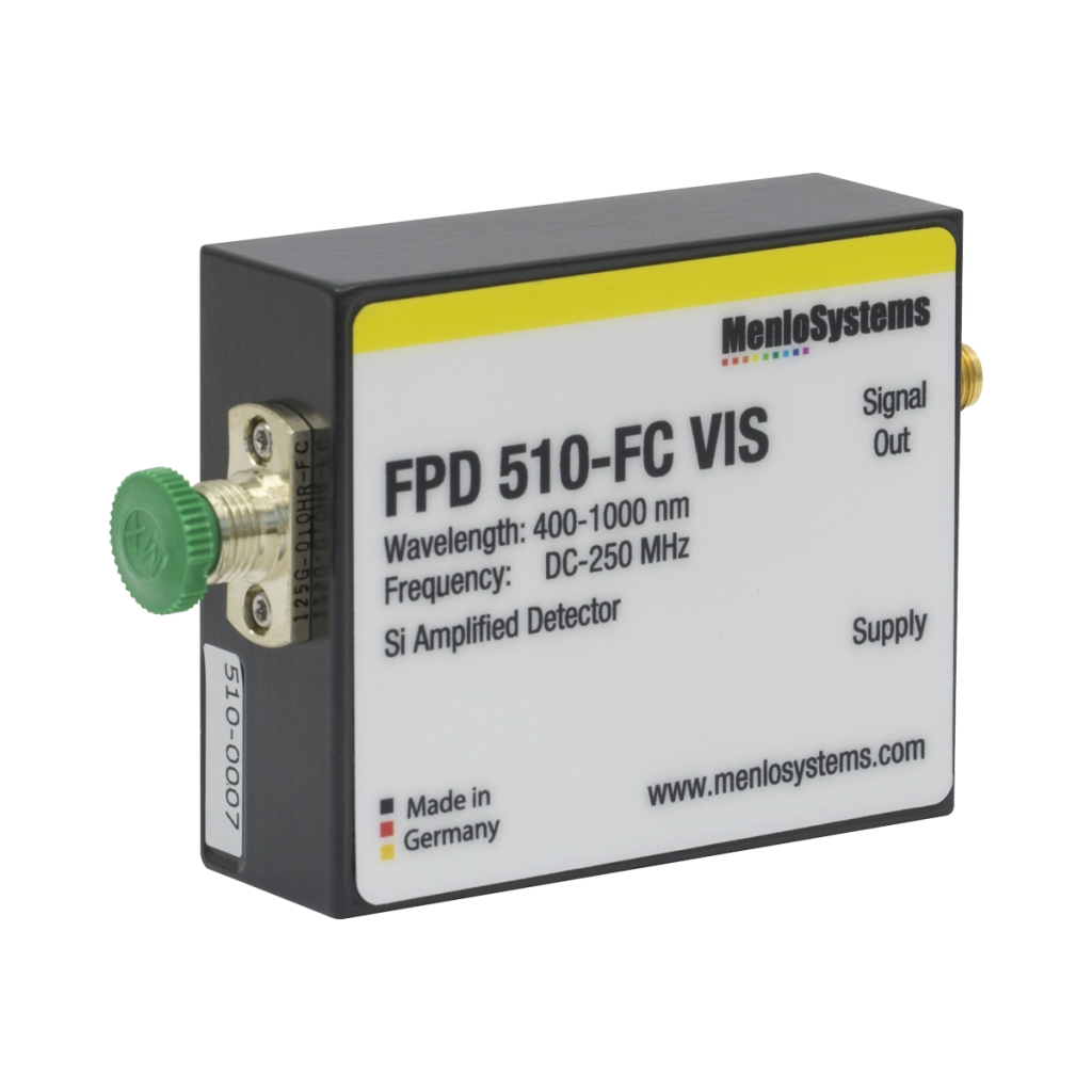 Thorlabs FPD510-FC-VIS 硅光电探测器,固定增益,高灵敏度PIN,带放大,400 - 1000 nm,DC - 250 MHz