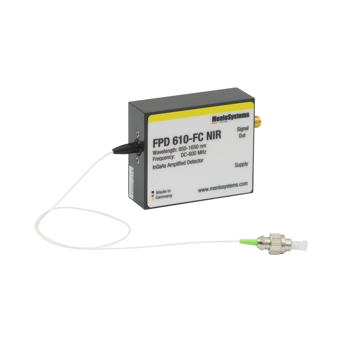 Thorlabs FPD610-FC-NIR 铟镓砷光电探测器,固定增益,带放大,高灵敏度PIN,950 - 1650 nm,DC - 600 MHz