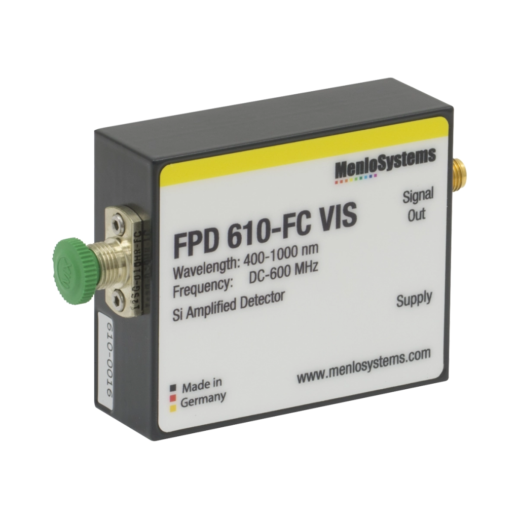Thorlabs FPD610-FC-VIS 硅光电探测器,固定增益,高灵敏度PIN,带放大,400 - 1000 nm,DC - 600 MHz