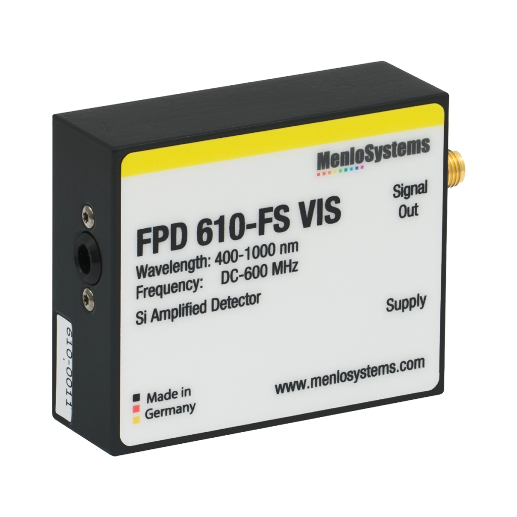 Thorlabs FPD610-FS-VIS 硅探测器,固定增益,高灵敏PIN探测器,400-1000 nm,带宽600 MHz,0.13 mm²,M4螺孔