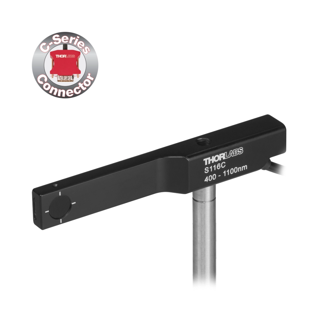 Thorlabs S116C 紧凑型纤薄光电二极管功率探头,硅,400 - 1100 nm,20 nW - 50 mW