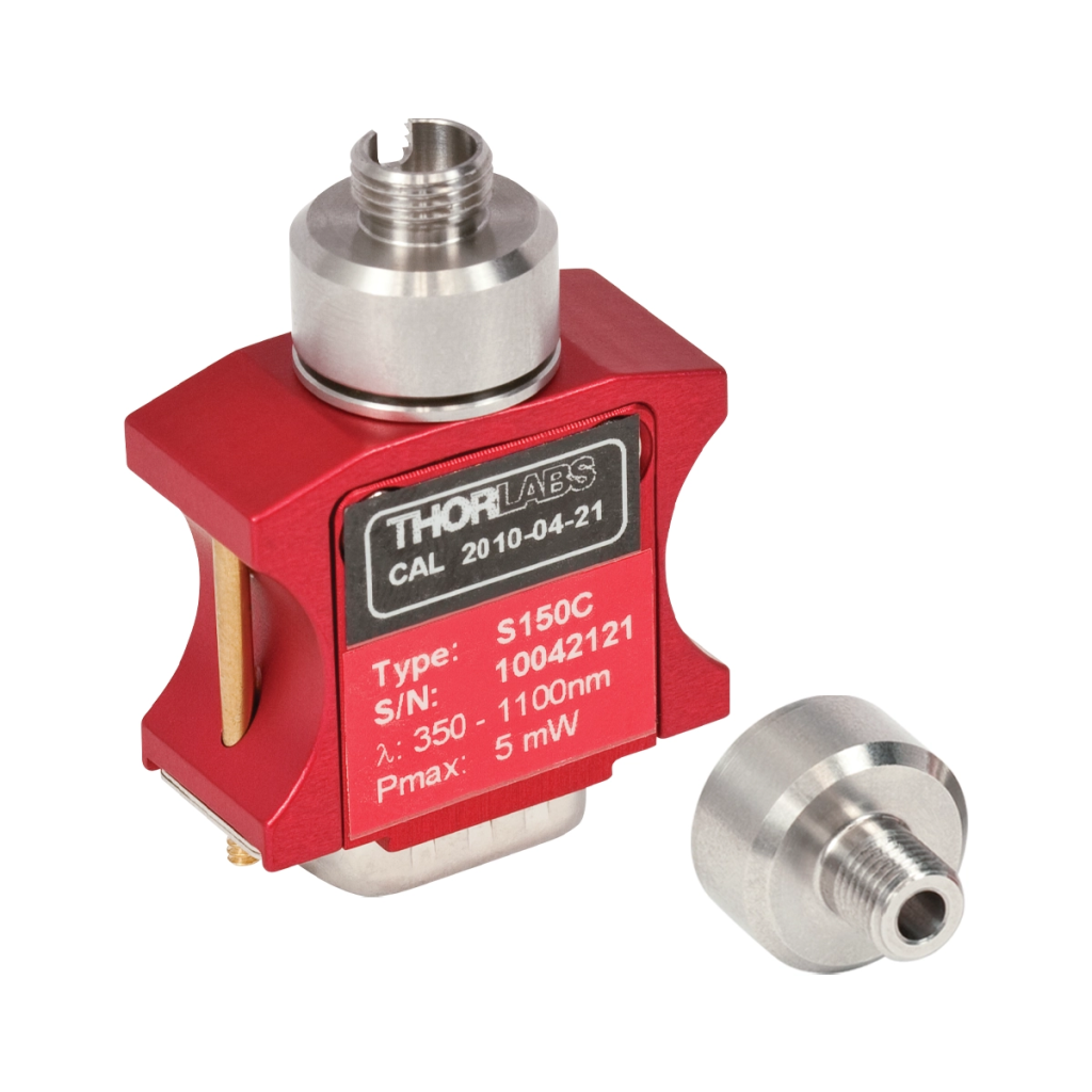 Thorlabs S150C 紧凑型光纤光电二极管功率探头,硅,350 - 1100 nm,100 pW - 5 mW