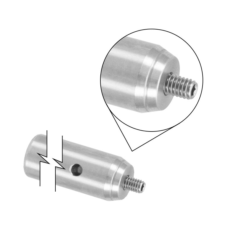 Thorlabs TR50/M Ø12.7 mm不锈钢接杆,M4螺柱,M6螺纹孔,L=50 mm