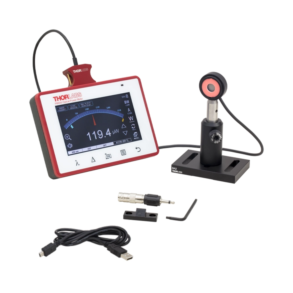 Thorlabs PM400K2 触控屏数字功率计套装(硅探头) 400 nm - 1100 nm 500 nW - 500 mW