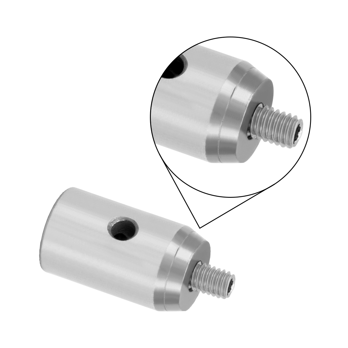 TR20/M 线性位移台 Ø12.7 mm不锈钢接杆,M4螺柱,M6螺纹孔,L=20 mm