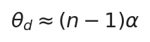 \theta_d \approx (n-1)\alpha