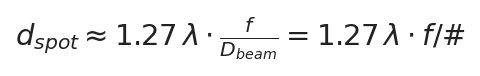d_{spot} \approx 1.27\, \lambd
