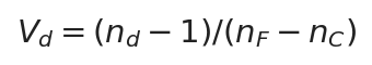 V_d = (n_d − 1)/(n_F − n_C)