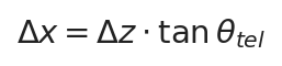 \Delta x = \Delta z \cdot \tan