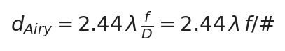 d_{Airy} = 2.44\,\lambda\,\fra