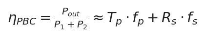 \eta_{PBC}=\frac{P_{out}}{P_1+