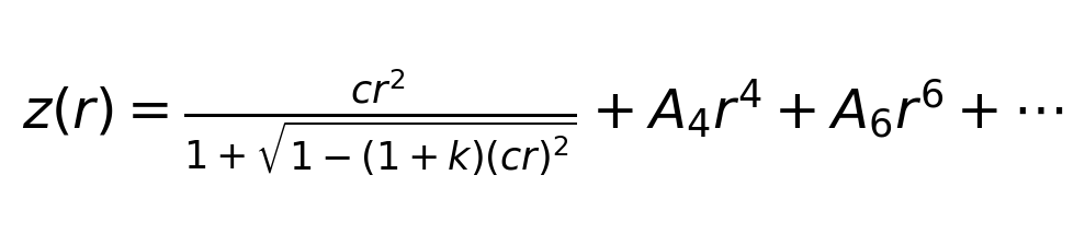z = c·r² / [1 + √(1 - (1+k)·(c·r)²)] + A₄·r⁴ + A₆·r⁶ + …
