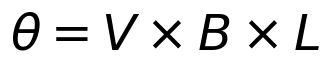 \theta = V \times B \times L