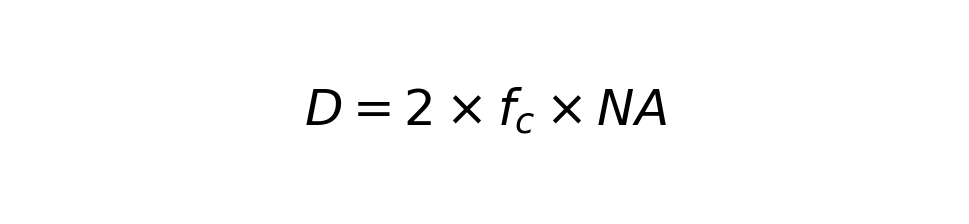 准直光束直径 D = 2 × f_c × NA