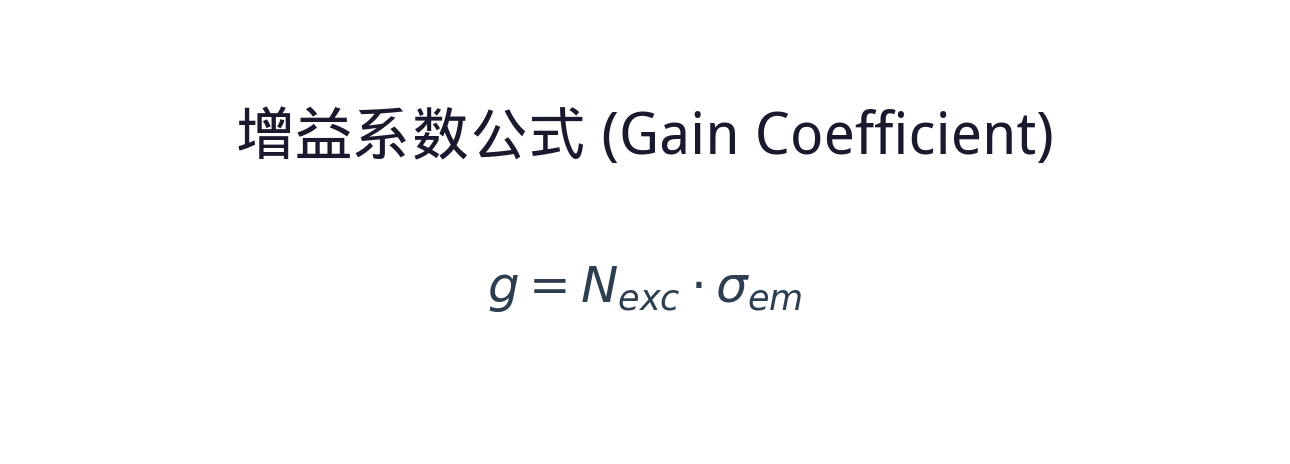 增益系数公式 g = N_exc · σ_em
