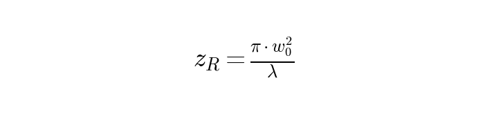 瑞利长度公式 zR=πw0²/λ