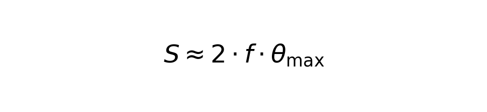扫描幅面 ≈ 2·f·θ_max（θ_max用弧度）